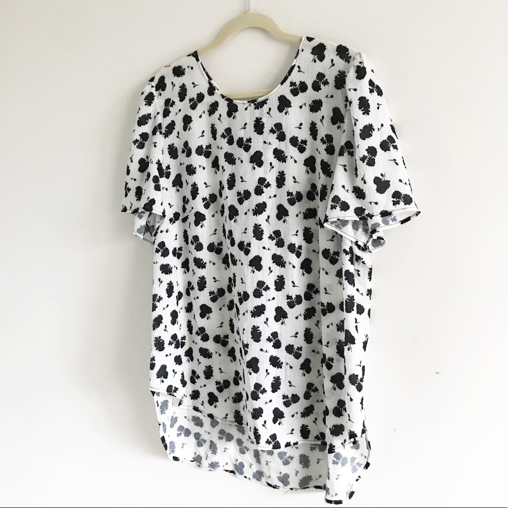 ๐4/$20 NWOT Spense Black White Floral Gingham Top 1X - Picture 3 of 11